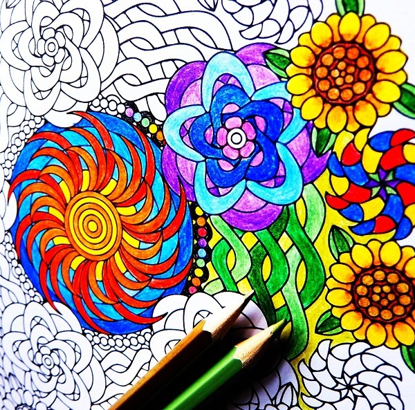 600x593 Flowers Of Summer Coloring Page