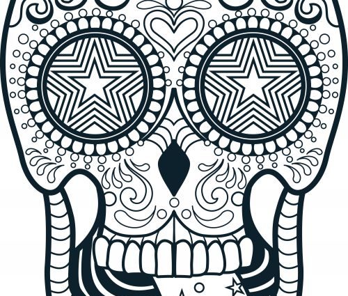 500x425 Skull Coloring Pages To Print Mesmerizing Sugar Skull Coloring