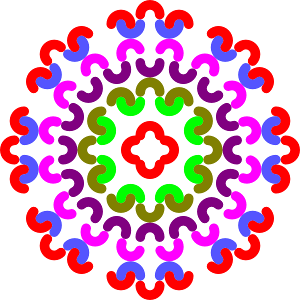 600x600 Colorful Flower Decoration Clip Art