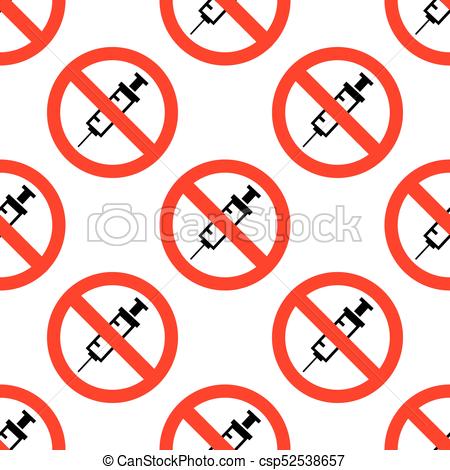 450x470 No Drug Sign No Vaccine Icon Seamless Pattern On White