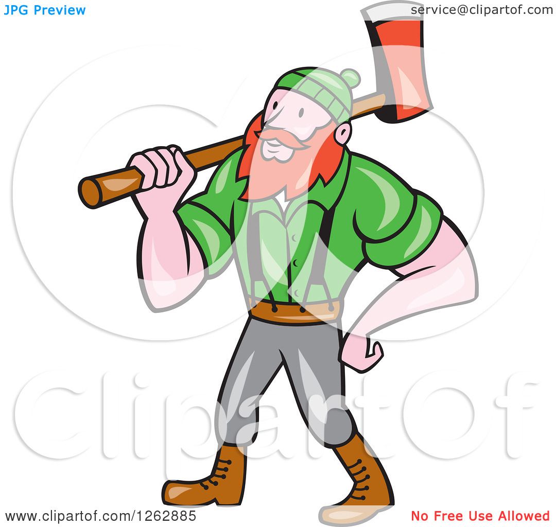 1080x1024 Clipart Of A Cartoon Logger, Paul Bunyan, With An Axe