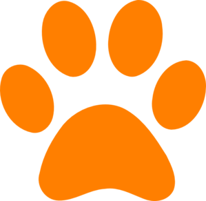 299x291 Orange Paw Print Clip Art