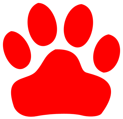 420x405 Red Paw Print Red Panther Paw Clipart Clip Art