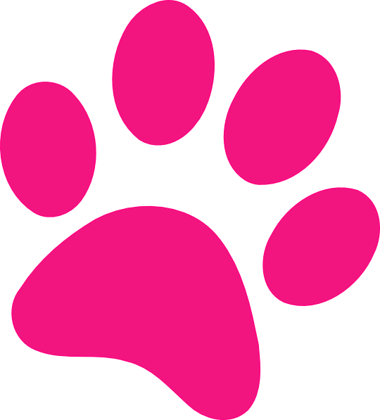 540x597 Pink Clipart Paw Print