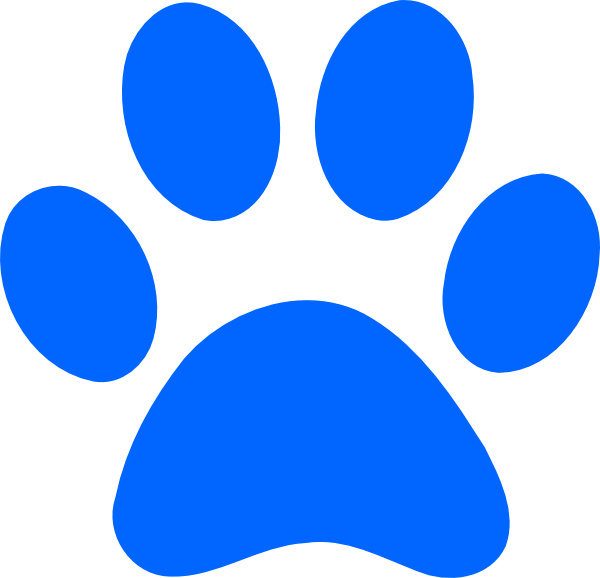 600x578 Blue Paw Print Clip Art