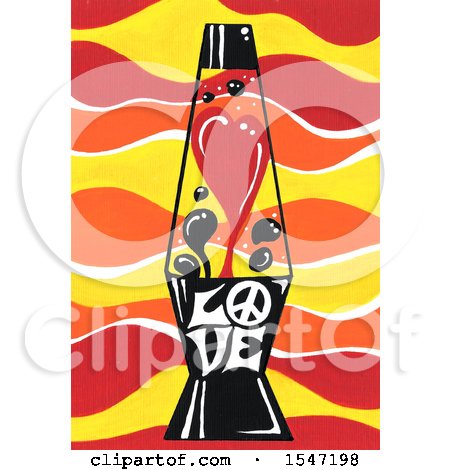 450x470 Clipart Of A Lava Lamp With Love Text And A Peace Sign