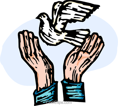 480x434 Hands Releasing A Peace Dove Royalty Free Vector Clip Art