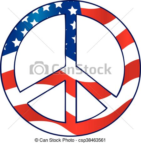 450x457 The American Flag Peace Sign Clip Art Vector