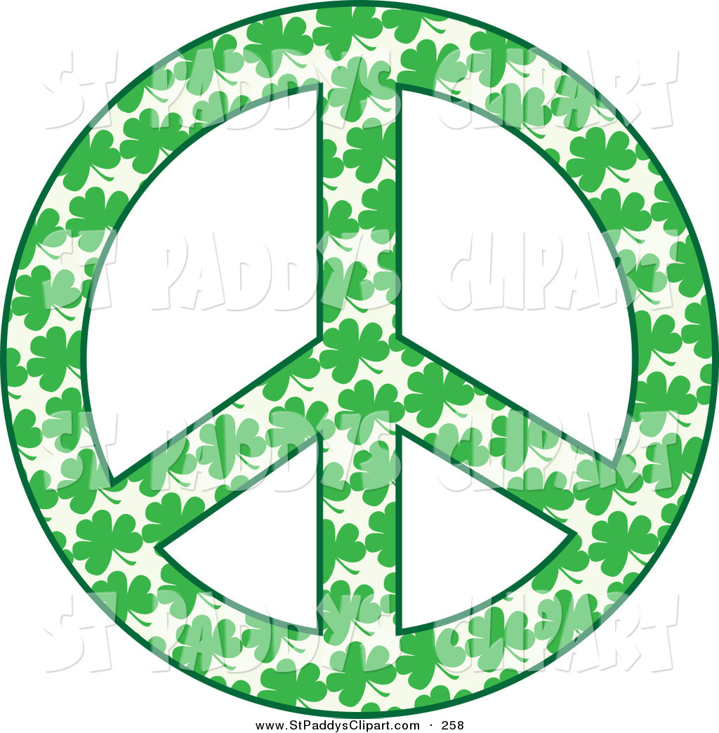 1024x1044 Vector Clip Art Of A Peace Symbol Made Of Green Shamrock Clovers