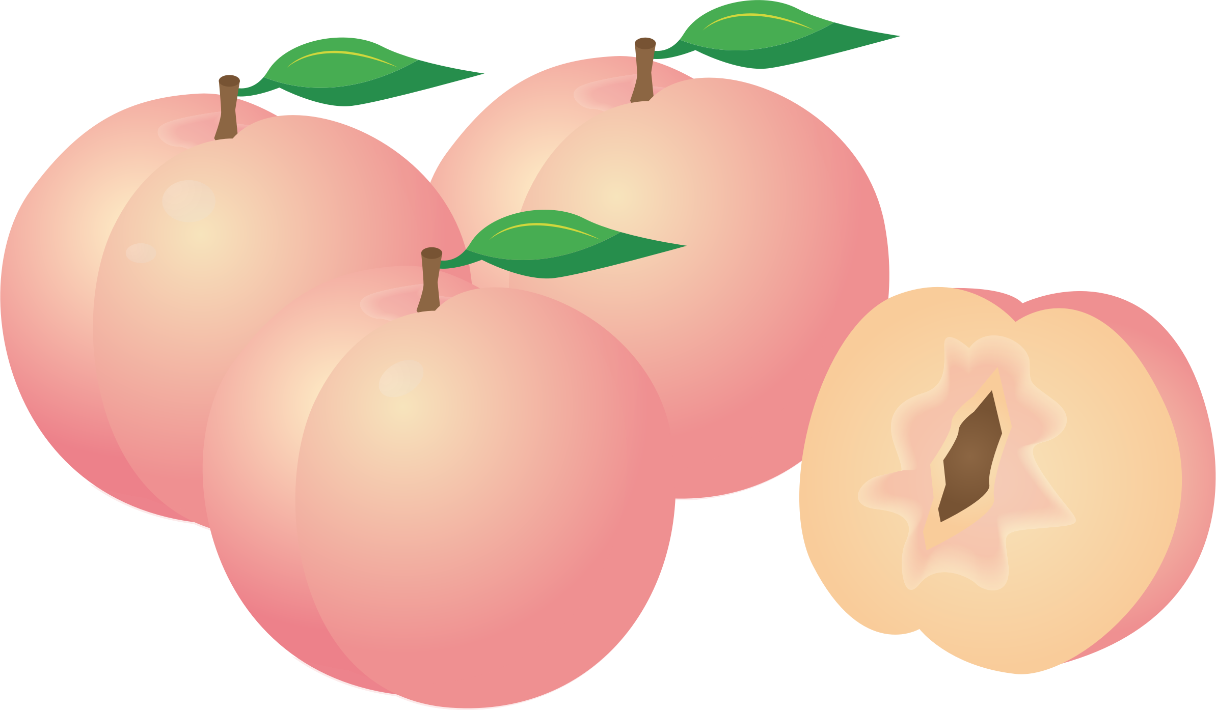 2387x1395 Longevity Peach Sticker Clip Art