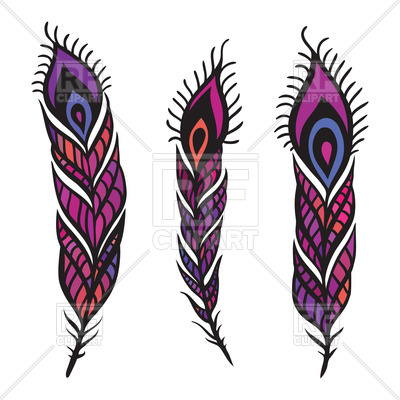400x400 Pink And Purple Peacock Feathers Royalty Free Vector Clip Art
