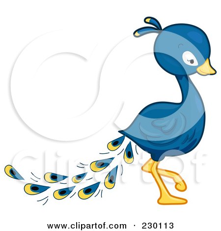 450x470 Royalty Free (Rf) Clipart Illustration Of A Cute Peacock By Bnp