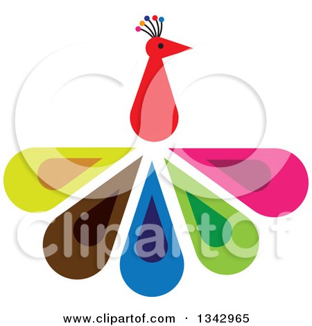 450x470 Clipart Art Deco Styled Peacock In A Circle