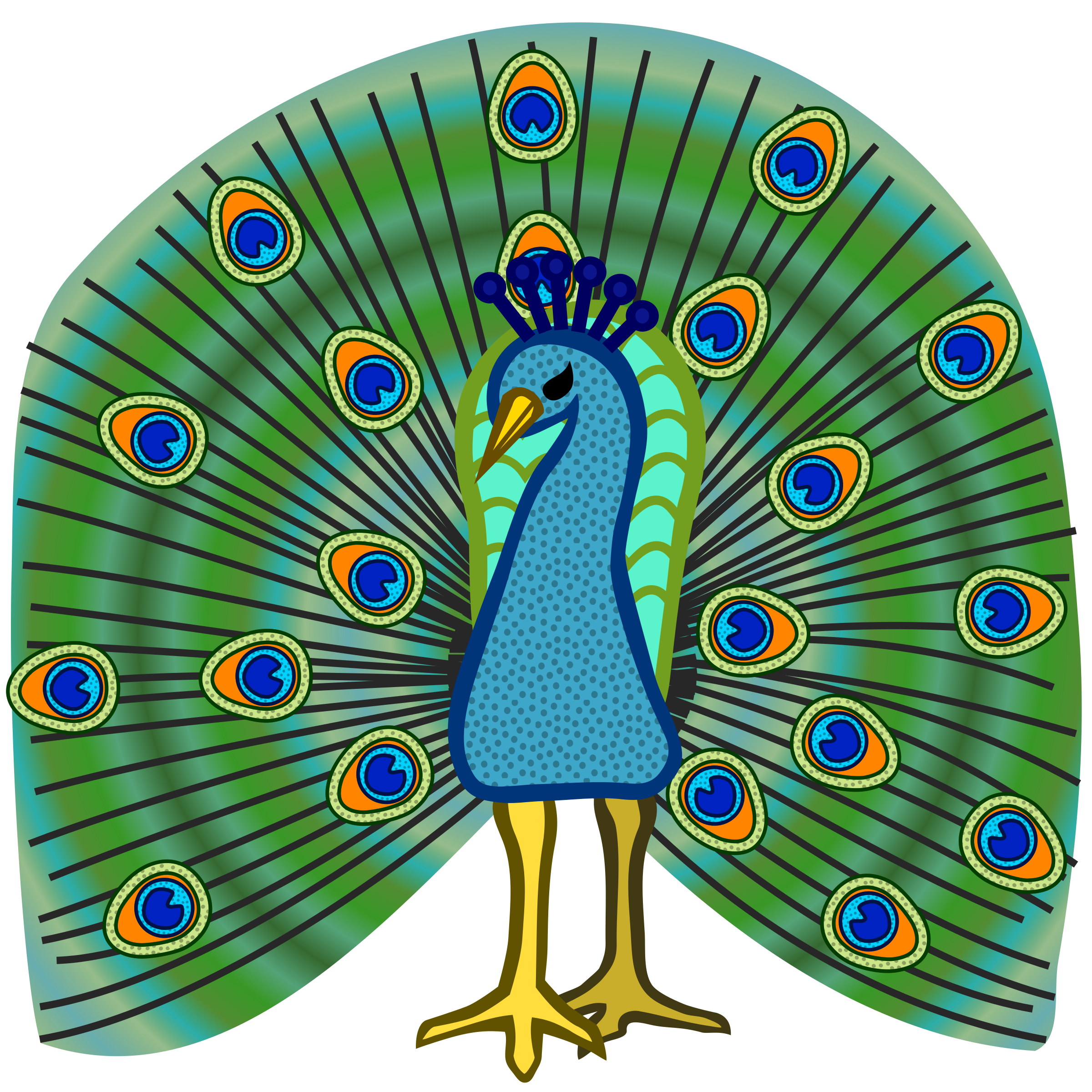 2400x2400 Peacock Clip Art