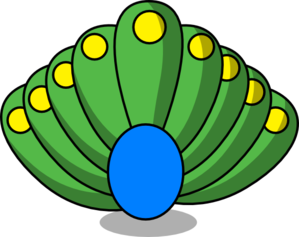 299x237 Peacock Feather Back Clip Art