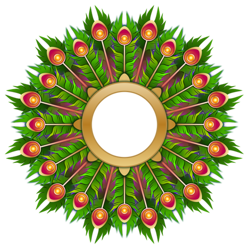 500x500 Vector Clip Art Of Peacock Feather Wreath Public Domain Vectors