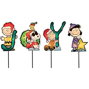 350x350 Productworks 8 Inch Pre Lit Peanuts Joy Christmas
