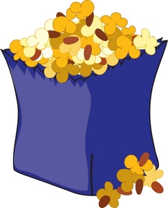 243x300 Snack Clipart Image Candied Popcorn And Peanuts In A Bag Image