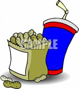265x300 A Bag Of Peanuts With A Cup Of Soda Clipart Image