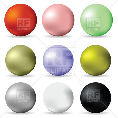 400x400 Colorful Pearl Balls On White Background Royalty Free Vector Clip