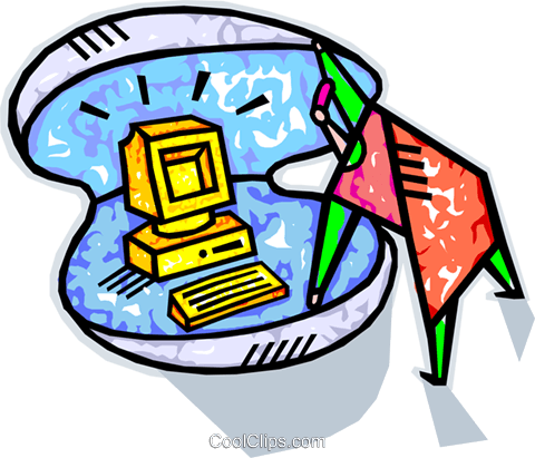 480x411 Computer Pearl Inside An Oyster Shell Royalty Free Vector Clip Art