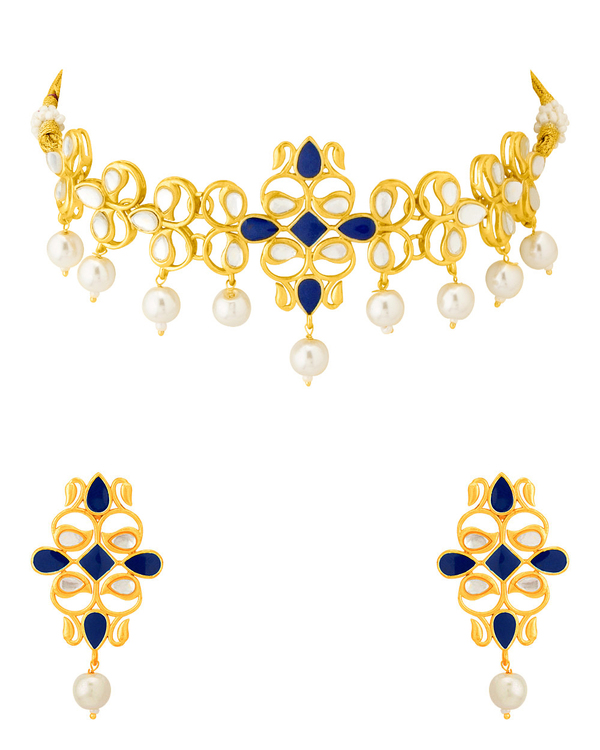 600x750 Buy Designer Necklace Sets Traditional Pearl Drop Necklace Set