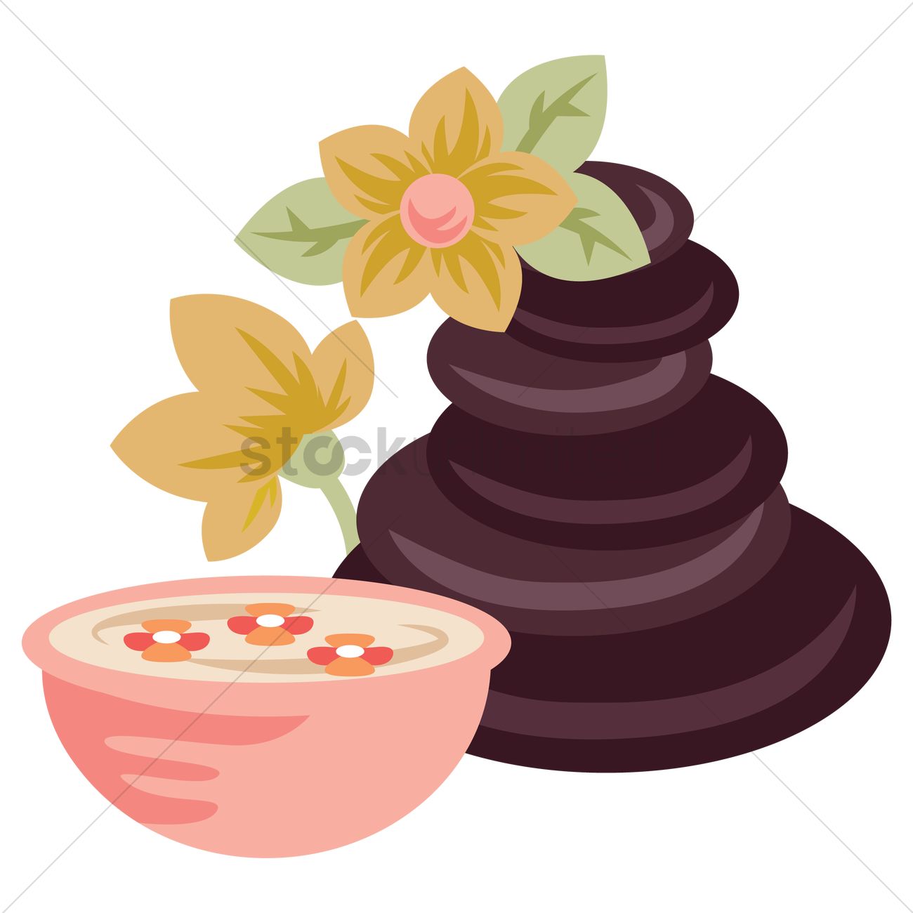 1300x1300 Pebbles And Bowl Vector Image