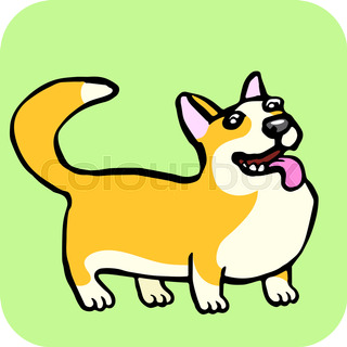 320x320 Vector Sketch Dog Pembroke Welsh Corgi Smiling Stock Vector