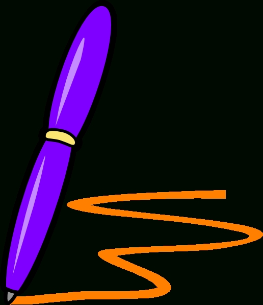 516x597 Lilac Pen Orange Writing Clip Art At Clker Vector Clip Art