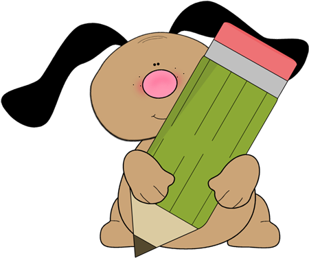 450x376 Free Animal Clipart For Teachers Dog Holding A Pencil Clip Art Dog