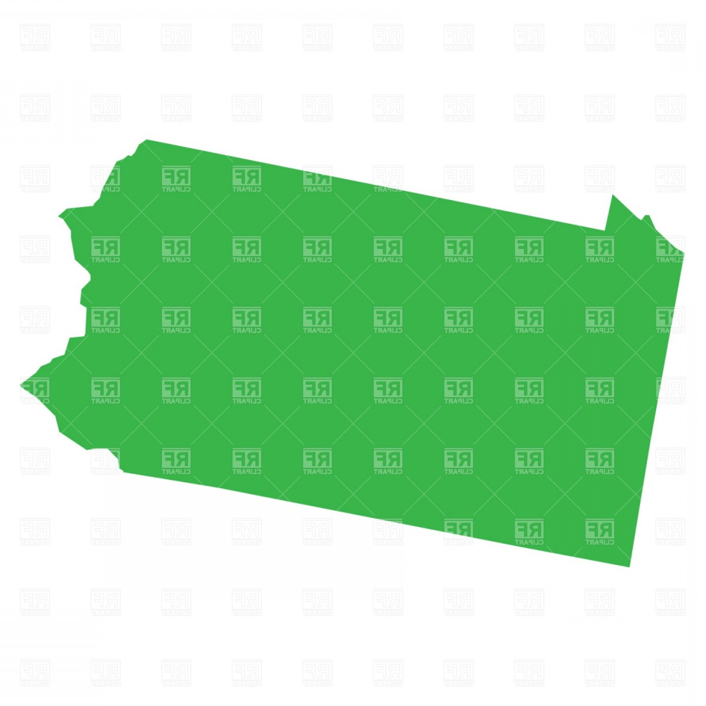 1440x1440 Pennsylvania State Map Silhouette Vector Clipart Shopatcloth