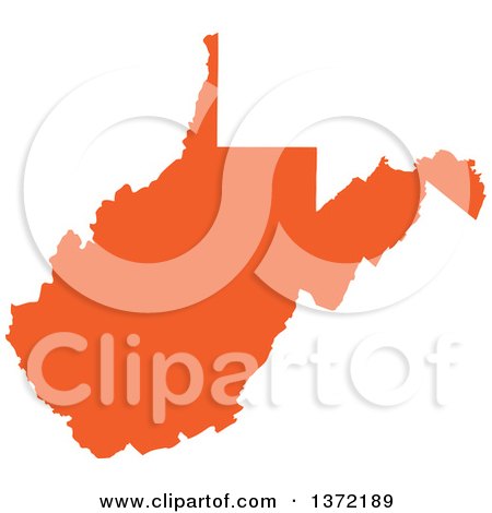 450x470 Clipart An Orange Silhouetted Map Shape The State