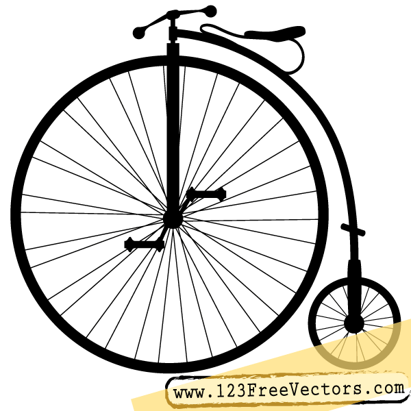 600x600 Penny Farthing Bicycle Vector Clip Art Silhouette Images, Penny