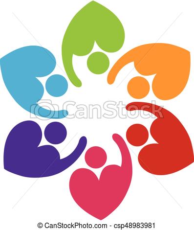 397x470 Teamwork Heart Love People Logo. Teamwork People Love Heart