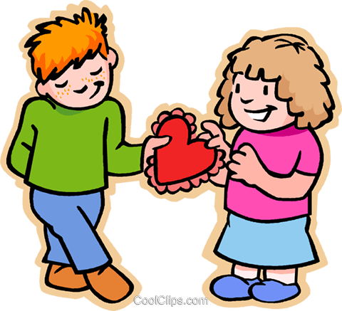 480x437 Young Love, Valentine Royalty Free Vector Clip Art Illustration