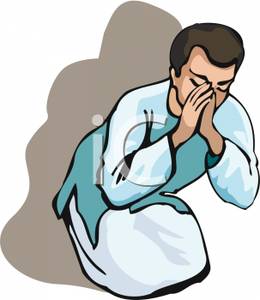 260x300 A Man In Robes Praying Clip Art Image