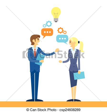 450x470 Business People Talking Discussing Idea Flat Design Vector