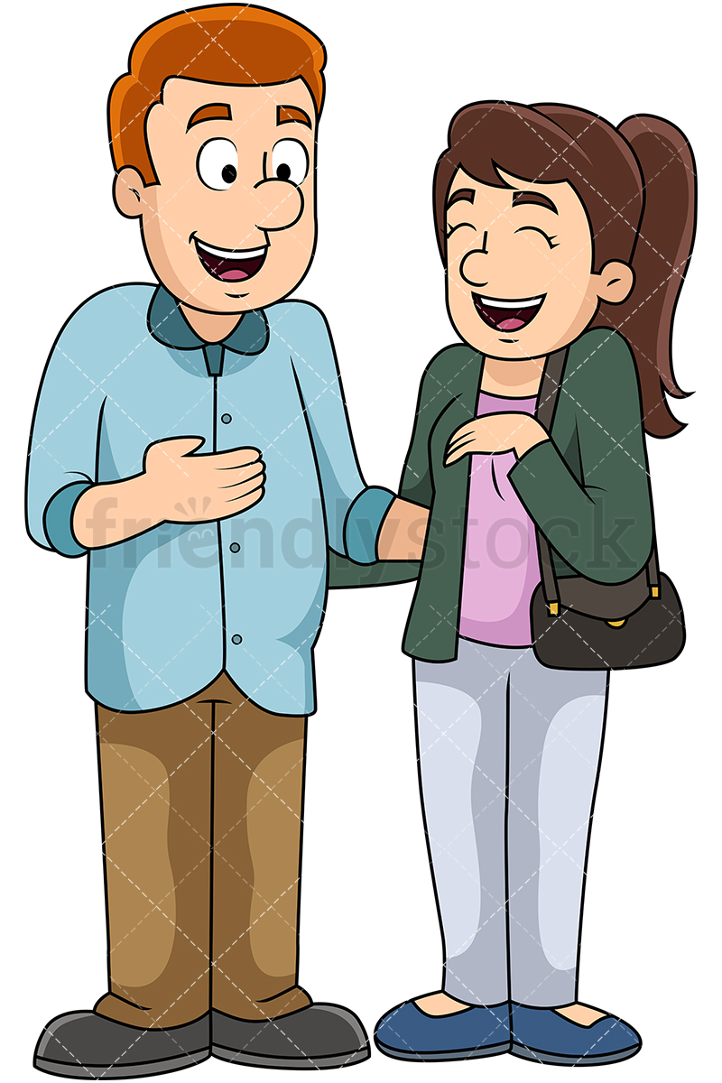 800x1200 Cartoon Man And Woman Talking Vector Clipart