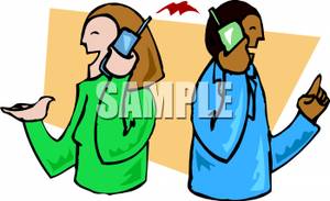 300x183 Clip Art Image Two People Talking On Cell Phones Back To Back