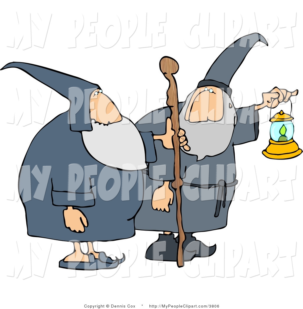 1024x1044 Clip Art Of Two Wizards, One Holding A Lantern Out And The Other