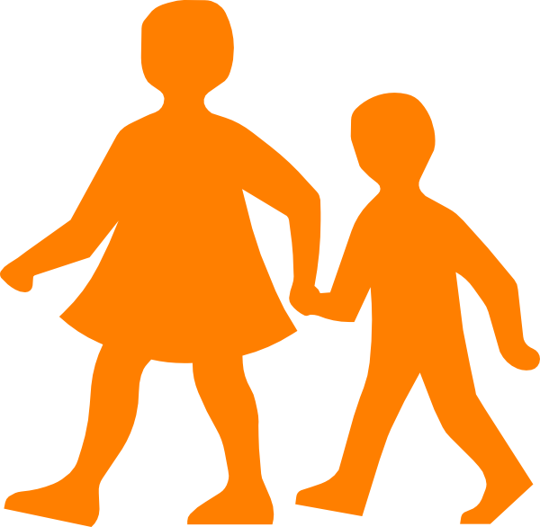 600x586 Children Walking Clip Art