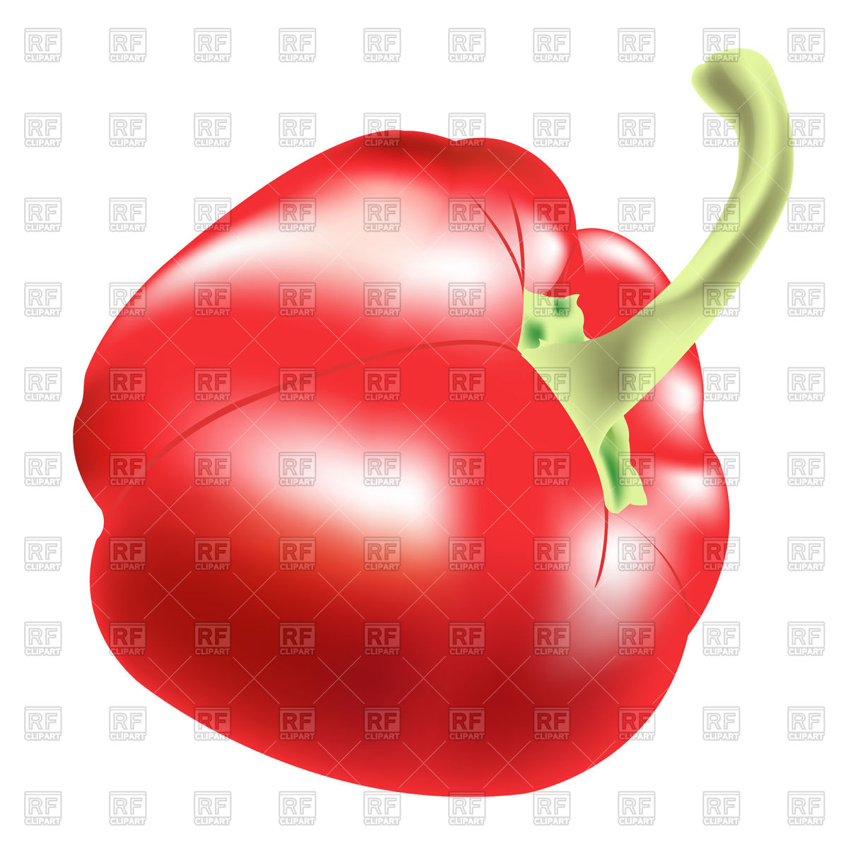 1200x1200 Red Bulgarian Pepper Royalty Free Vector Clip Art Image