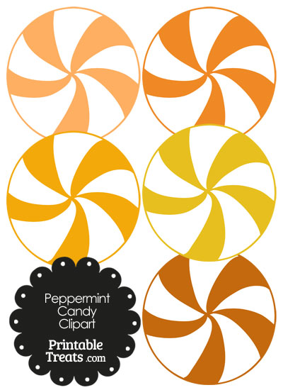 400x550 Orange And White Peppermint Candy Clipart Printable