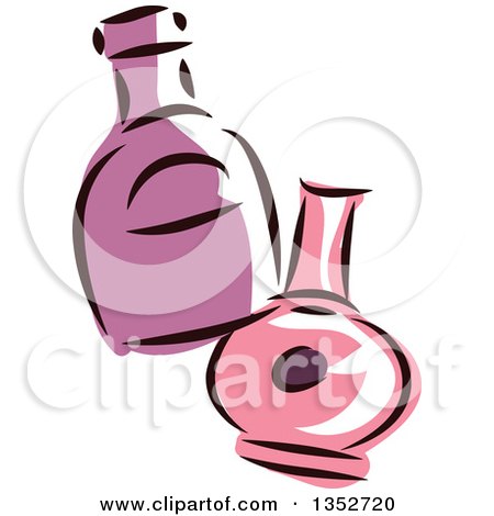 450x470 Clipart Of A Retro Vintage Black And White Glass Perfume Bottle