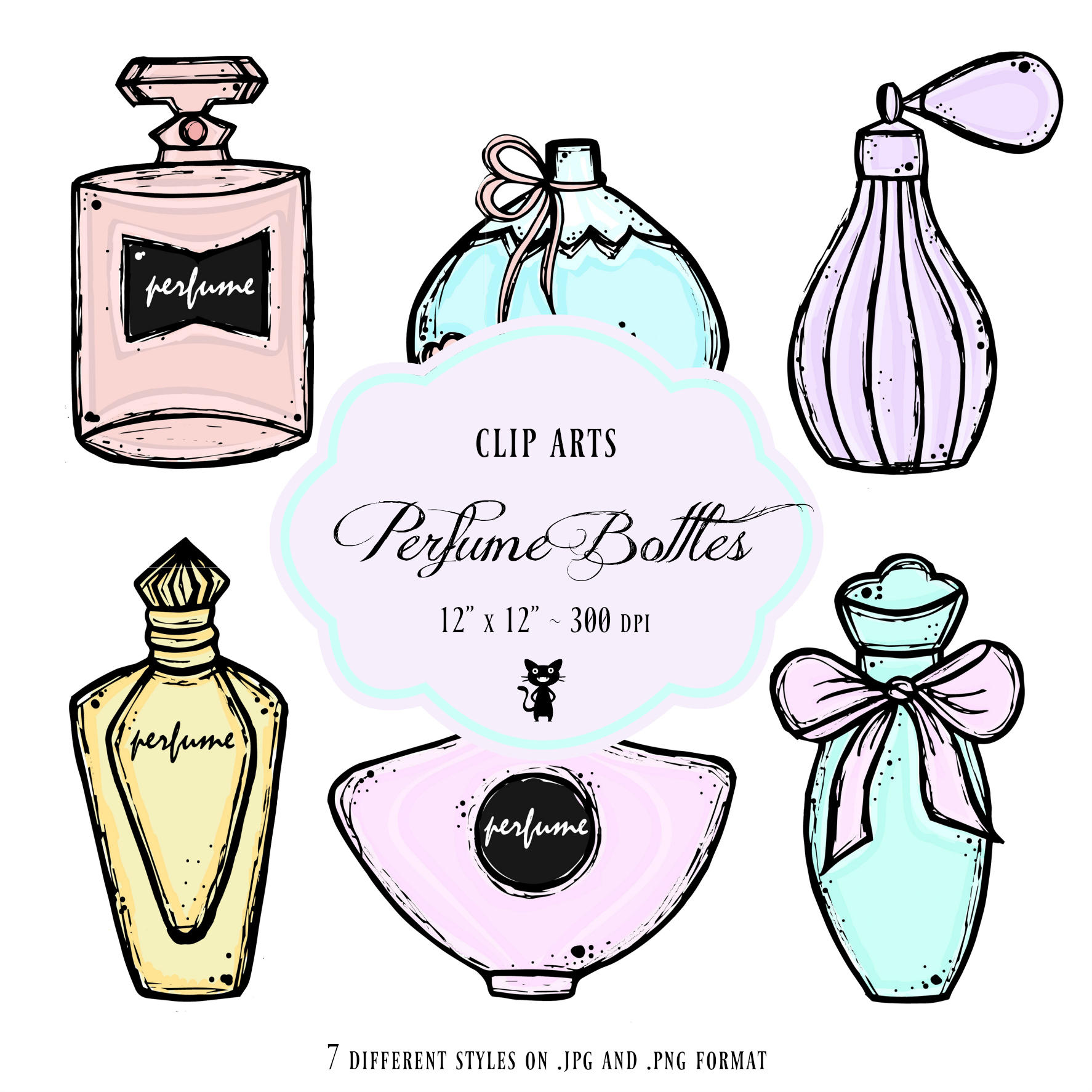 1774x1774 Perfume Bottles Clip Art Parfum Bottles Cologne Boudoir Fancy