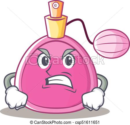 450x432 Angry Perfume Bottle Character Cartoon Vector Illustration Clipart