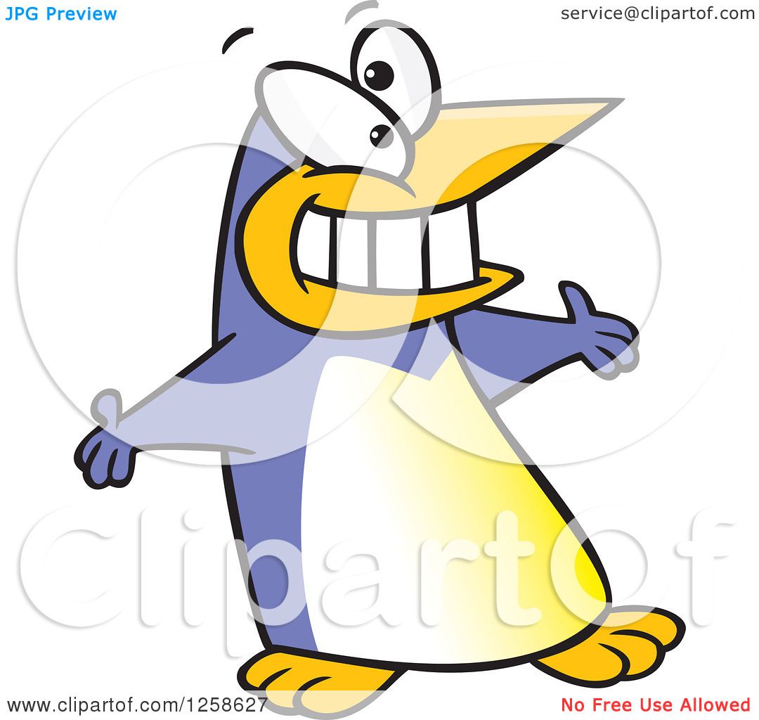 1080x1024 Clipart Of A Periwinkle Cartoon Welcoming Penguin With Open Arms
