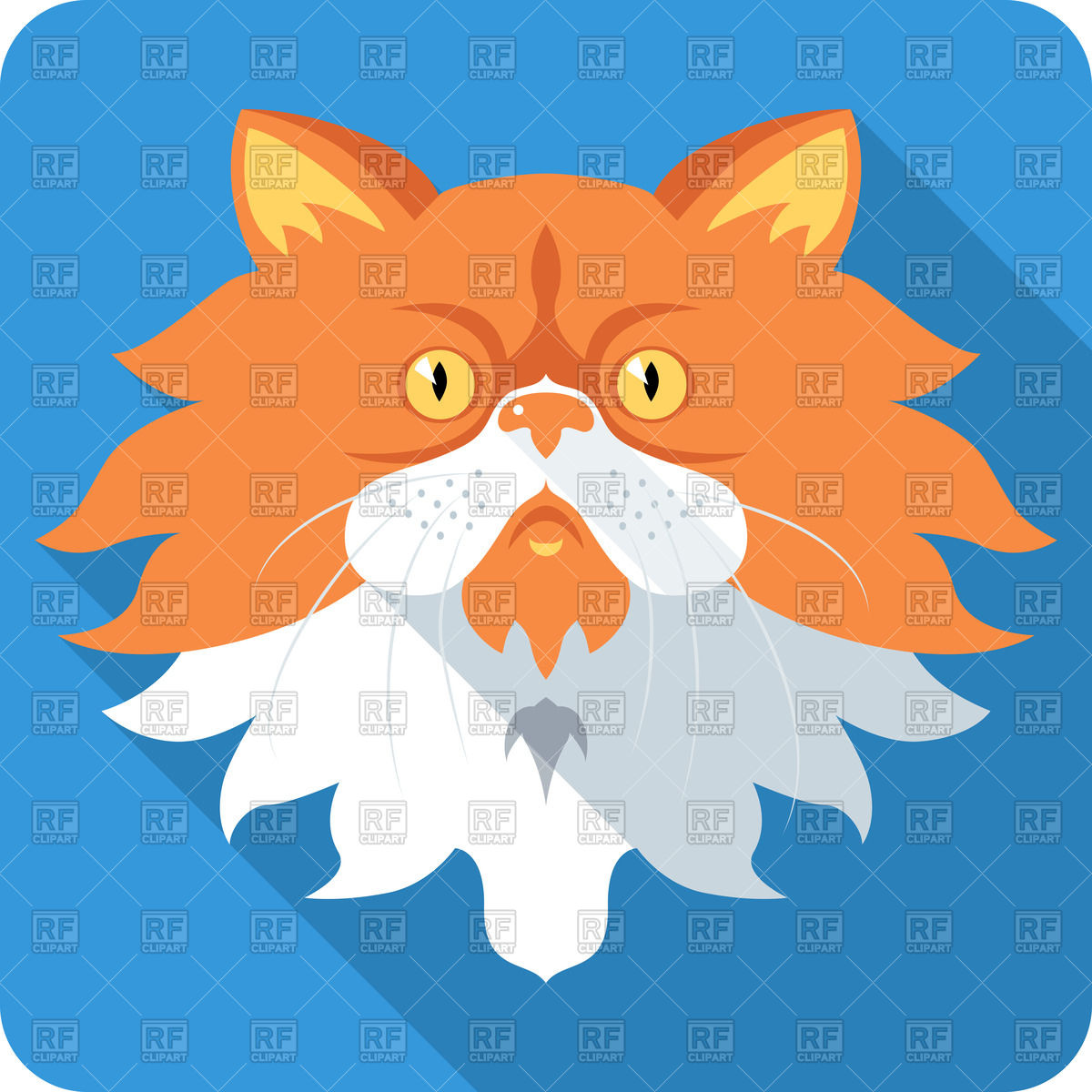 1200x1200 Flat Icon Of Red Cat Royalty Free Vector Clip Art Image