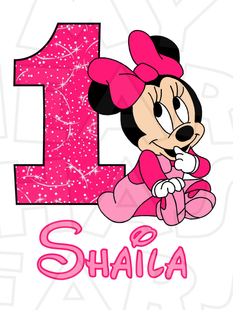 750x1000 Baby Minnie 1st Birthday Personalized Choose Your Colors Custom