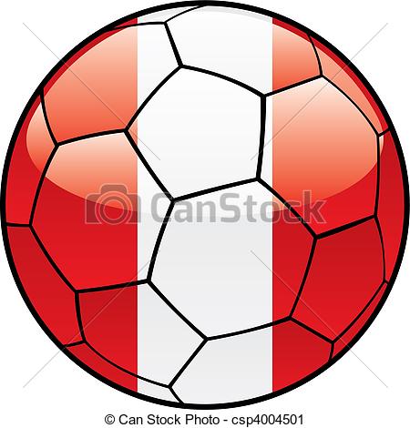 450x470 Vector Illustration Of Peru Flag On Soccer Ball Vector Clip Art